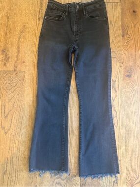 Frame Denim Black High-Rise Flare Jeans